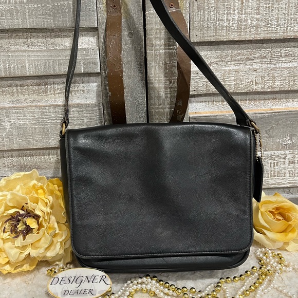 Coach Handbags - Authentic COACH Vintage Small Flap Shoulder Bag Black GUC!